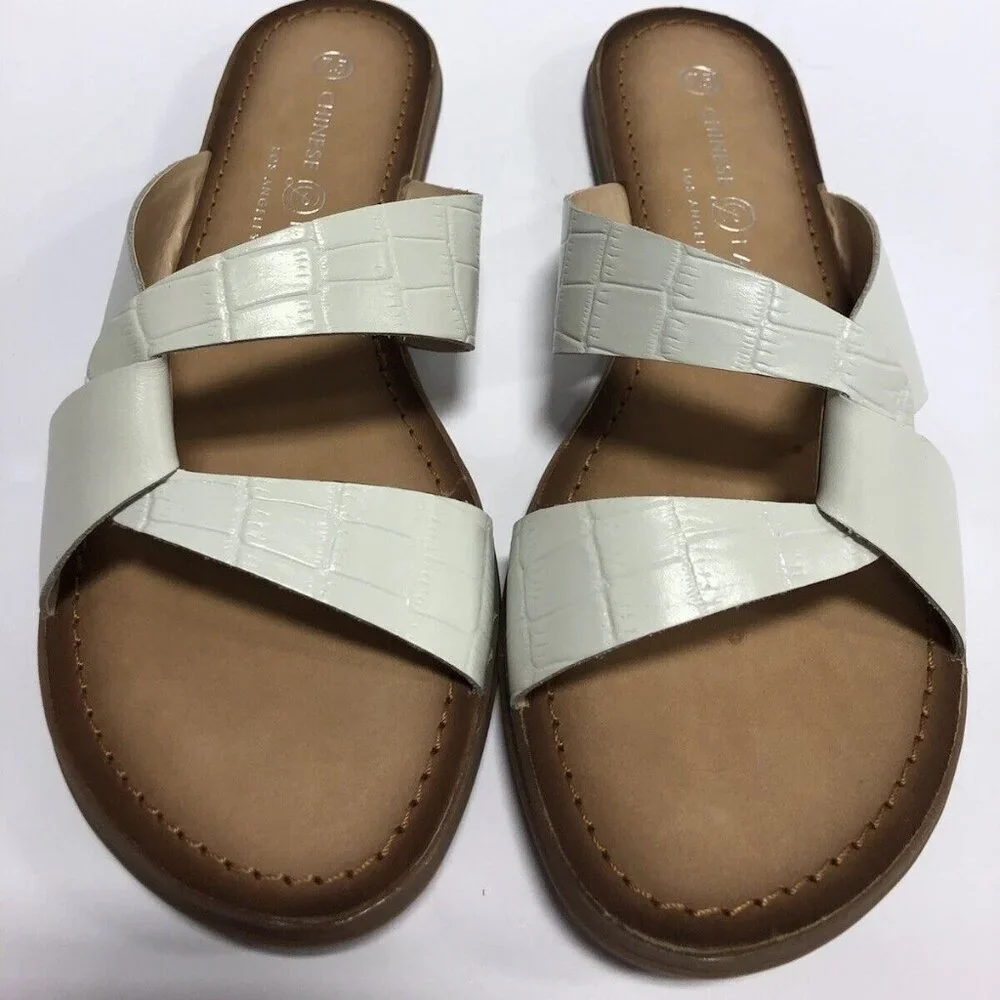 Chinese Laundry Women’s Ponder Slide Sandals White Size 7.5 M
